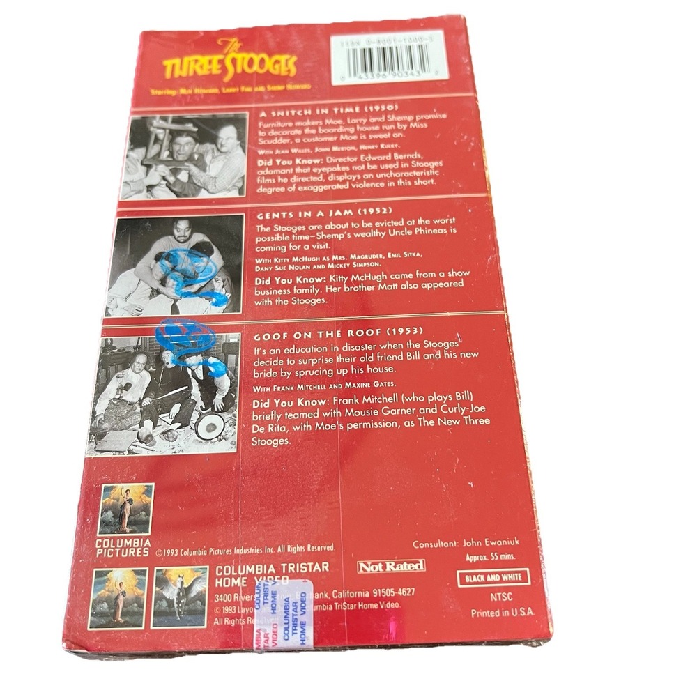 The Three Stooges Gents In A Jam VHS 1999 Sealed 75th Anniversary Columbia Tape - Picture 2 of 3